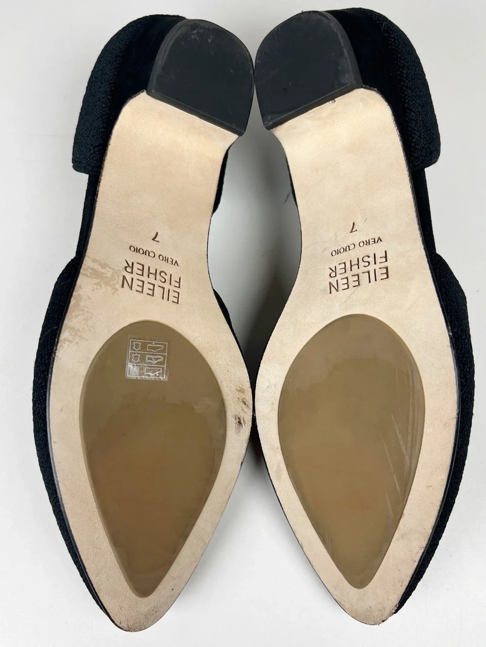 EILEEN FISHER Women’s Size 7 Black Knit Marra Pointed Toe d'Orsay Pumps